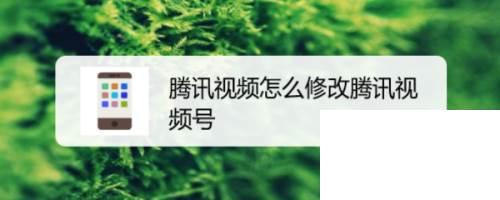 腾讯视频怎么修改腾讯视频号