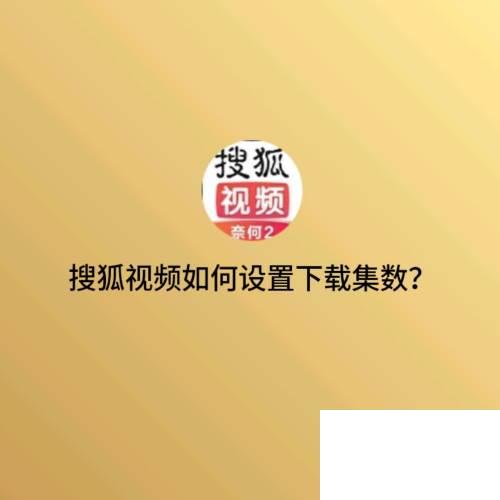 搜狐视频如何设置下载集数