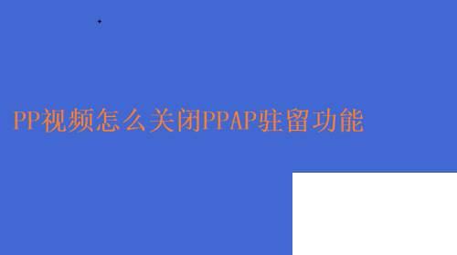 PP视频怎么关闭PPAP驻留功能