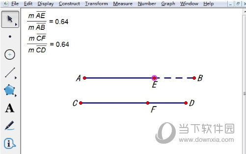 几何画板怎么在两线段上画点使比值相等 操作方法介绍