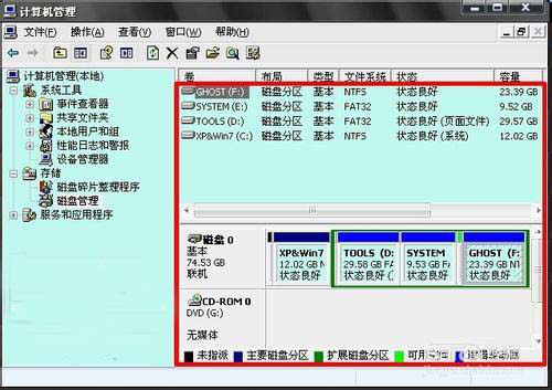 win7系统磁盘管理显示空白的解决方法