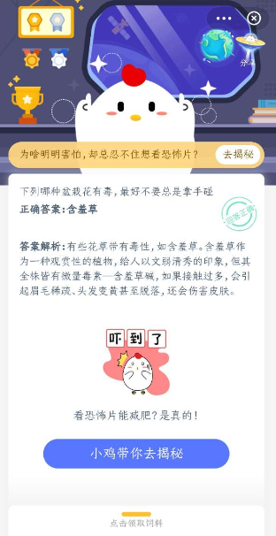 下列哪种盆栽花有毒最好不要总是拿手碰 蚂蚁庄园今日答案