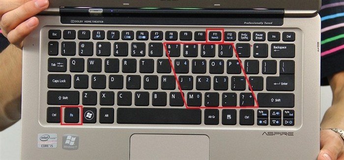 笔记本数字键盘切换