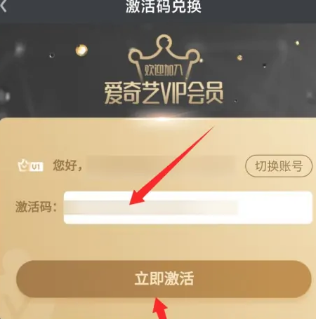 爱奇艺会员激活码怎么使用