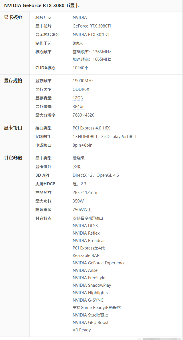 RTX 3080ti显卡参数 RTX 3080ti显卡怎么样