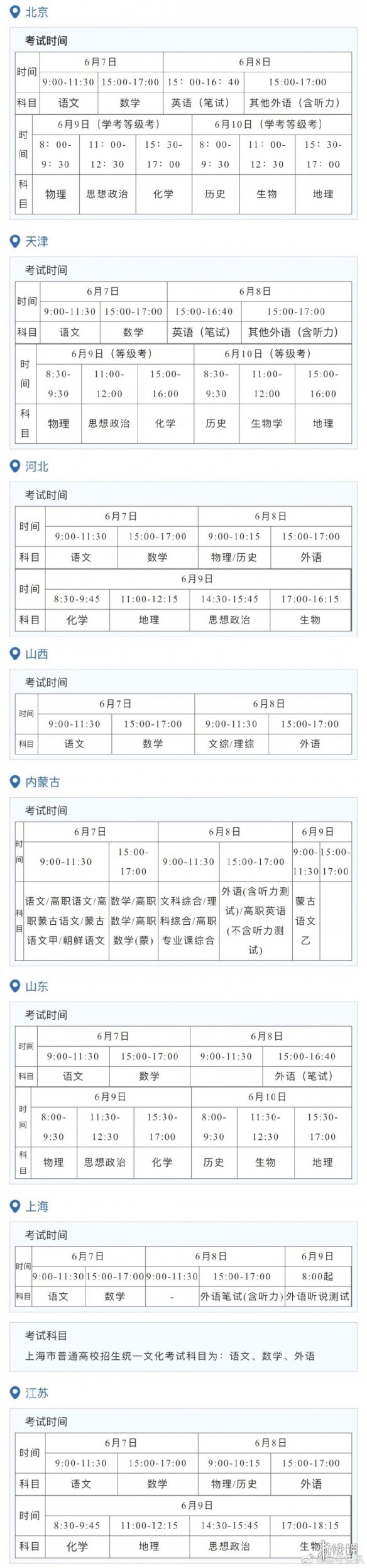 高考是几月几号 高考时间2023