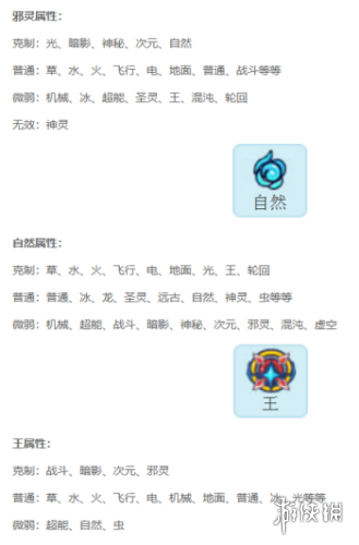 赛尔号最新属性克制表一览