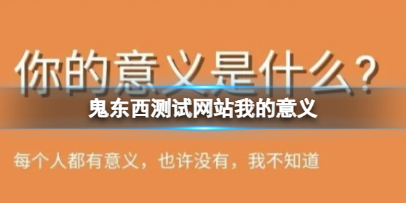 鬼东西测试网站我的意义 鬼东西测试网站地址