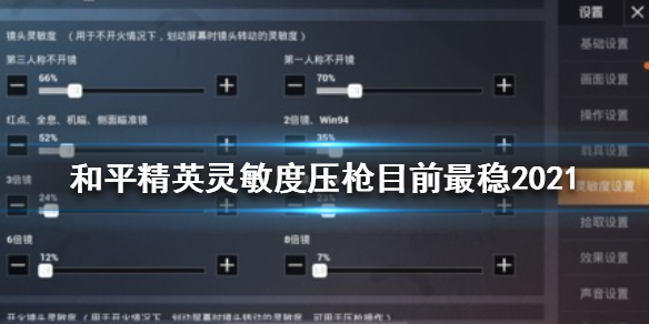 《和平精英》灵敏度压枪目前最稳2021 2021最稳灵敏度怎么调